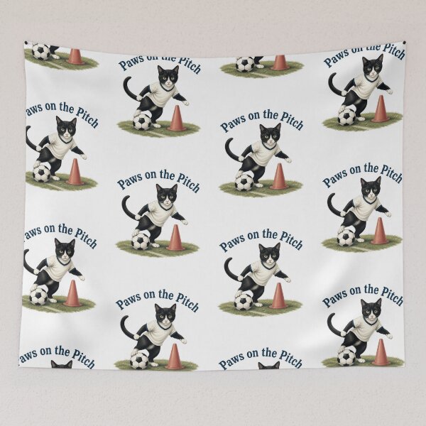 Item preview, Tuxedo Soccer Cat – Paws on the Pitch designed and sold by PurrBloom Studio.