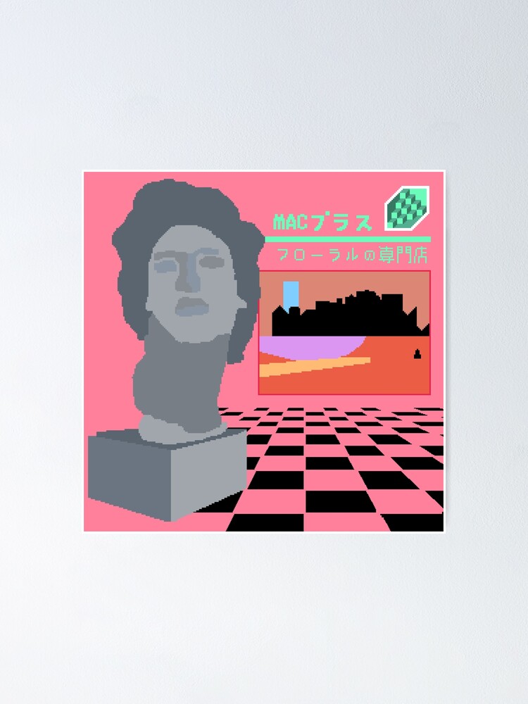 "Pixelated Floral Shoppe Cover" Poster by TheOTrain Redbubble