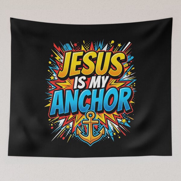 Item preview, Jesus Is My Anchor Comic Pop Art Cross designed and sold by GCFULLA.