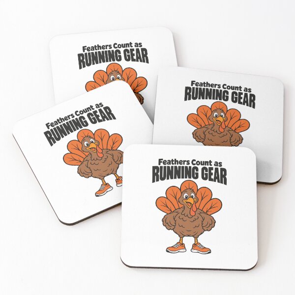 Item preview, Feathers Count As Running Gear Funny Turkey Fun Run Humor designed and sold by ThreadQuirk.