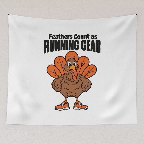 Item preview, Feathers Count As Running Gear Funny Turkey Fun Run Humor designed and sold by ThreadQuirk.