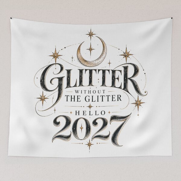 Item preview, Glitter Without the Glitter Hello 2027 Minimalist New Year Graphic designed and sold by pradeepvisuals.