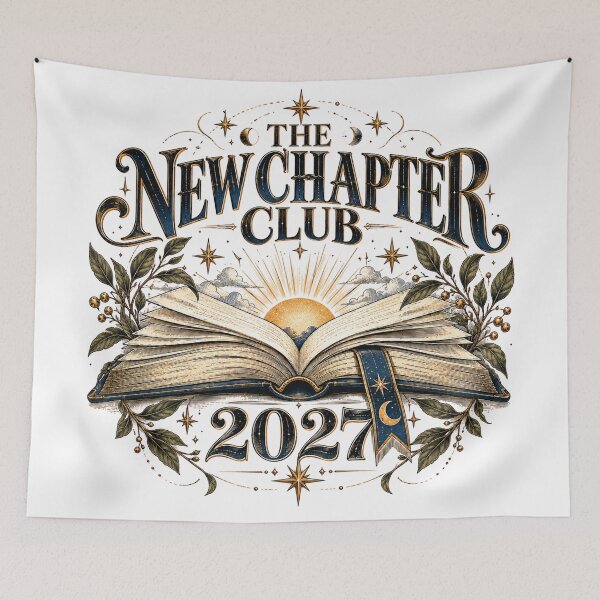 Item preview, The New Chapter Club 2027 Bookish New Year Literary Graphic designed and sold by pradeepvisuals.