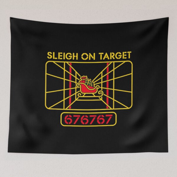 Item preview, Stay On Target Santa Sleigh Retro Arcade Christmas Vector Art designed and sold by w1ckerman.
