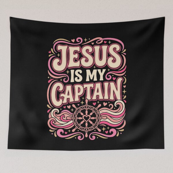 Item preview, Jesus Is My Captain Retro Ship Wheel designed and sold by GCFULLA.