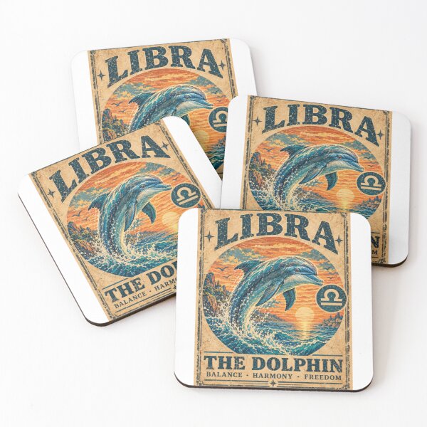 Item preview, Vintage libra zodiac dolphin ocean retro astrologym art designed and sold by varotti.