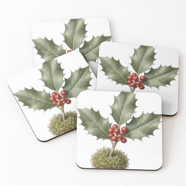Item preview, Vintage Naturalist Holly Sprig - Antique Winter Botanical Plate designed and sold by Catch333.
