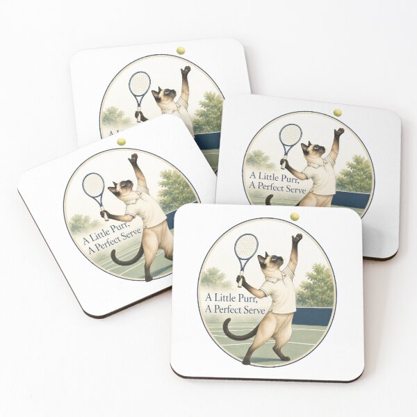 Item preview, Siamese Tennis Cat – A Little Purr, A Perfect Serve designed and sold by PurrBloom Studio.