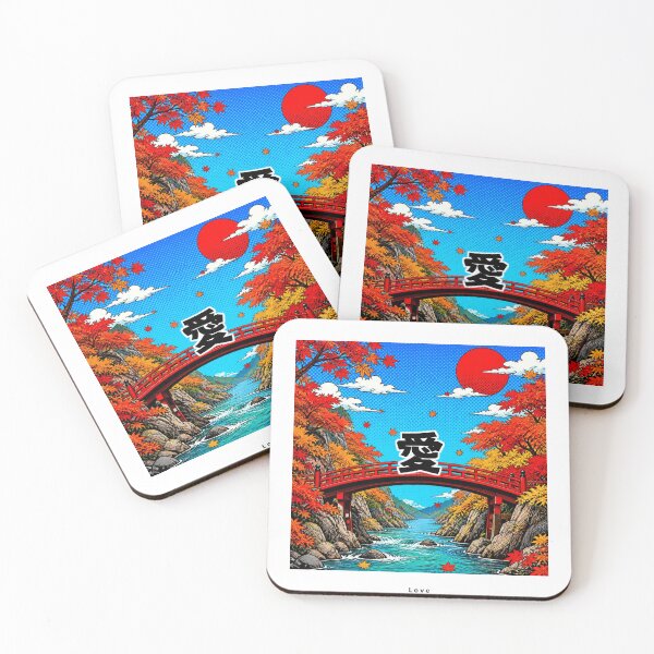 Item preview, Ai - Love | Pop Art Autumn Bridge | Japanese Design designed and sold by JapanMemoir.