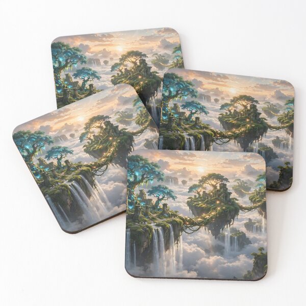 Item preview, Floating Islands Above the Clouds designed and sold by Fanta-sticky.