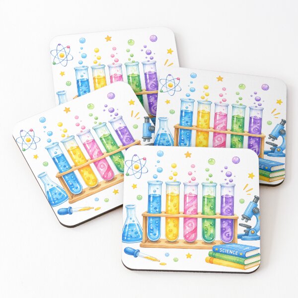 Item preview, Colorful Science Laboratory - Watercolor Microscope Test Tubes Art designed and sold by GrinGalore.