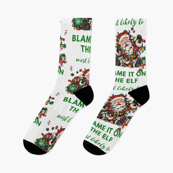 Item preview, Most Likely to Blame It on the Elf Christmas Santa designed and sold by Szpaku desart .