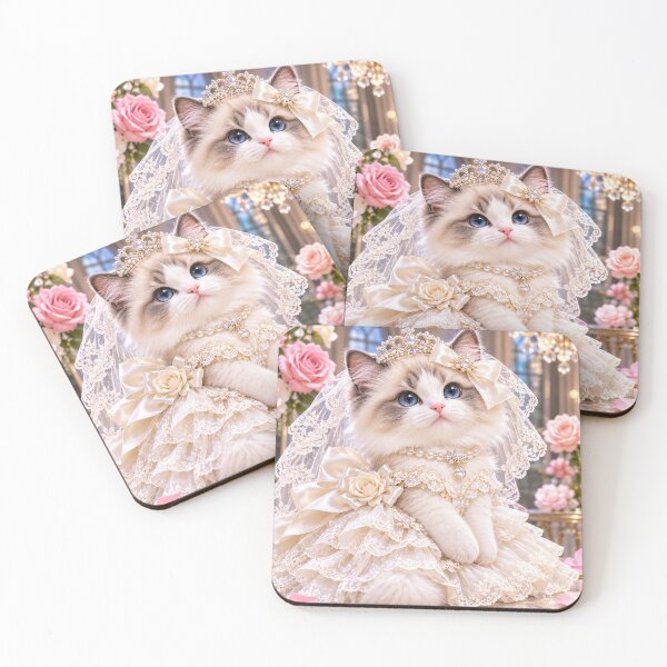 Item preview, Ragdoll Cat Bride – Cute Princess Kitten in Wedding Dress designed and sold by Silken moonlight .