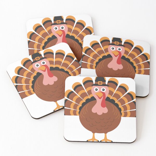 Item preview, Happy Thanksgiving Cute Front Facing Turkey with Pilgrim Hat designed and sold by Affiliora.