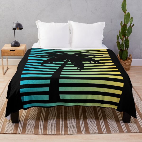 Item preview, Green And Yellow Sunset Palm Tree Silhouette Art designed and sold by Artography Designs.
