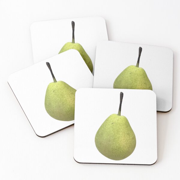 Item preview,  Single fresh ripe green pear with long brown stem designed and sold by pipikijung.