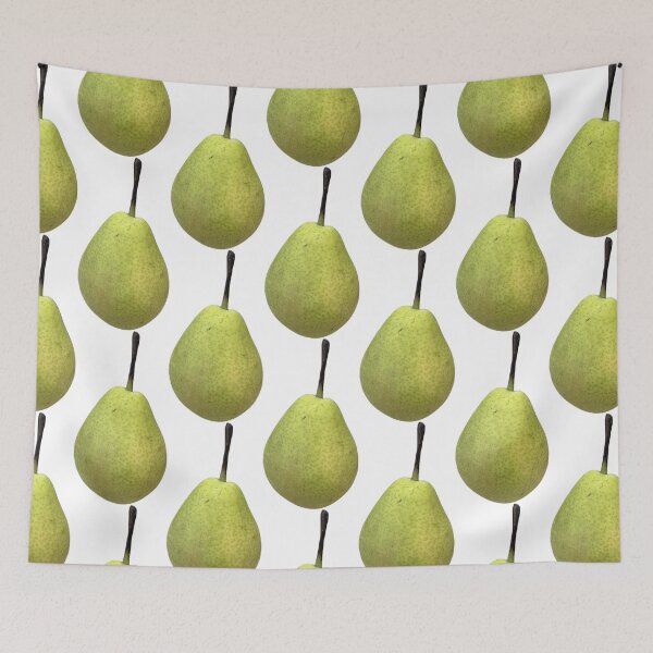 Item preview,  Single fresh ripe green pear with long brown stem designed and sold by pipikijung.