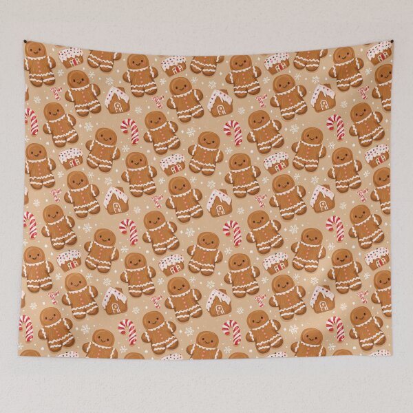 Item preview, Cute Gingerbread Man Christmas Cookie Pattern designed and sold by NicolasGlowArt.