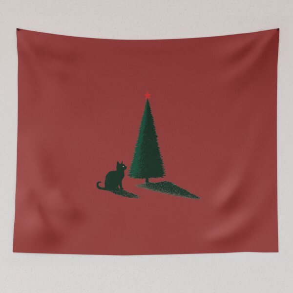 Item preview, Christmas Tree Cat Silhouette designed and sold by filou designs.