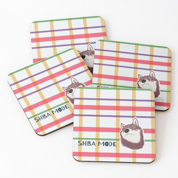 Item preview, Red plaid with Purple Shiba Inu designed and sold by ShibaCruise-On.