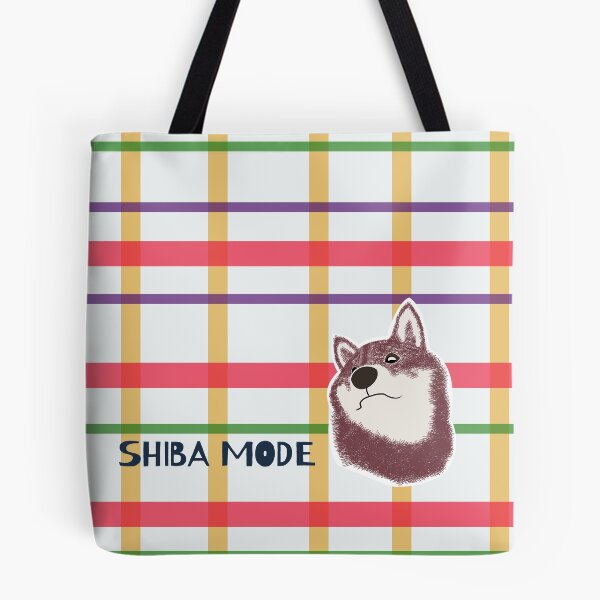 Item preview, Red plaid with Purple Shiba Inu designed and sold by ShibaCruise-On.