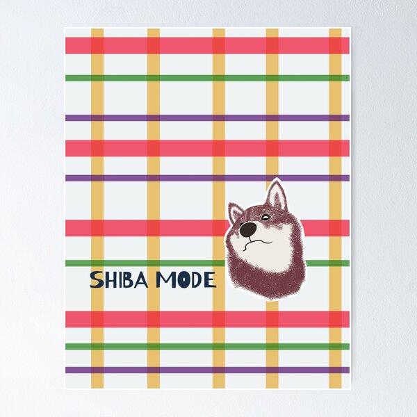 Item preview, Red plaid with Purple Shiba Inu designed and sold by ShibaCruise-On.