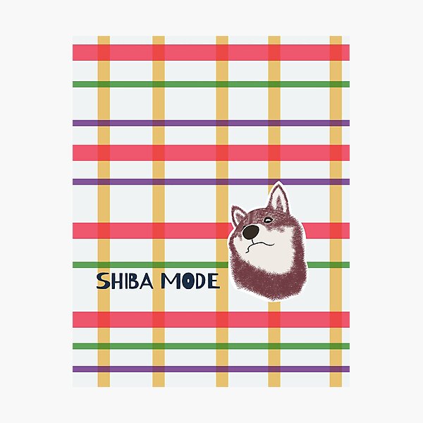 Item preview, Red plaid with Purple Shiba Inu designed and sold by ShibaCruise-On.