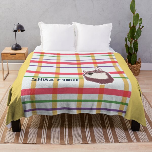 Item preview, Red plaid with Purple Shiba Inu designed and sold by ShibaCruise-On.