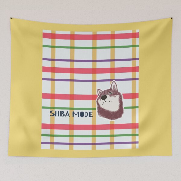 Item preview, Red plaid with Purple Shiba Inu designed and sold by ShibaCruise-On.