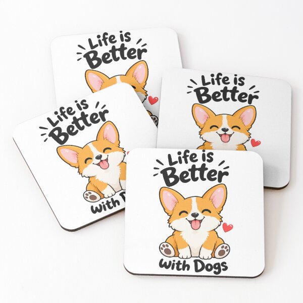Item preview, Life Is Better With Dogs Cute Corgi Puppy Cartoon designed and sold by Vayro cartoons.