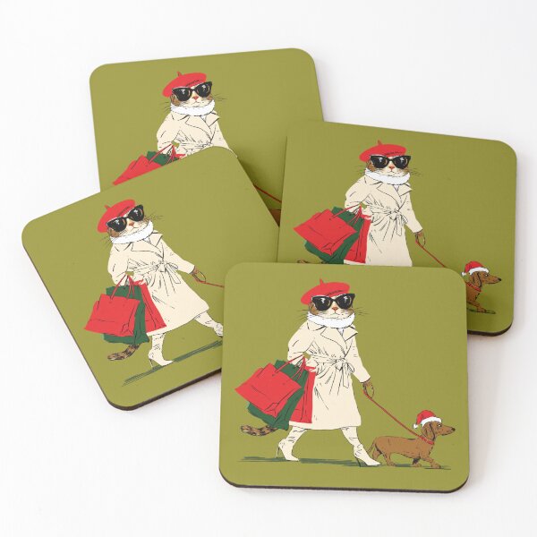 Item preview, Christmas Shopping Fashion Cat designed and sold by filou designs.