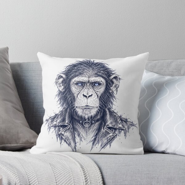 Item preview, Goth Chimpanzee – Leather Jacket Animal Sketch designed and sold by Paper-Pickle.