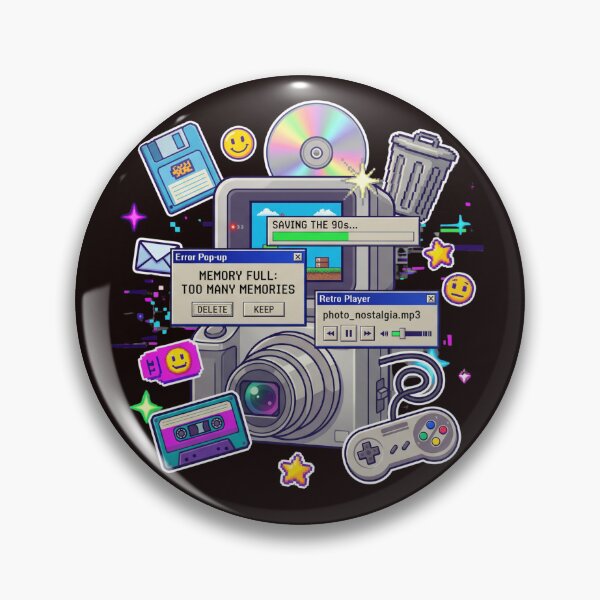 Item preview, Retro Camera Nostalgia, Y2K Aesthetic | 90s Memory Full Error designed and sold by scarben.
