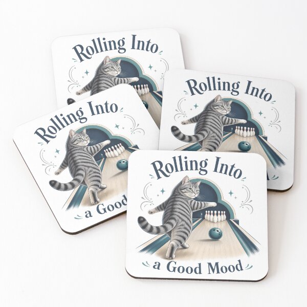 Item preview, Gray Tabby Bowling Cat – Rolling Into a Good Mood designed and sold by PurrBloom Studio.