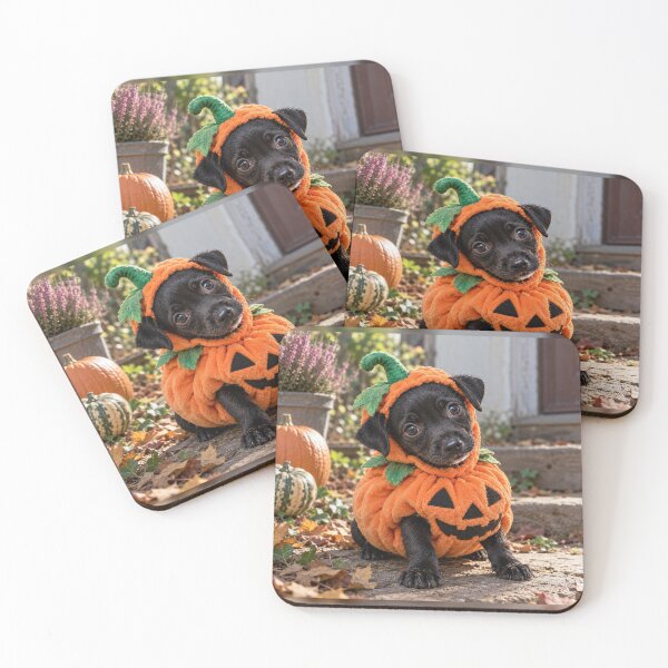 Item preview, Cute Black Puppy in a Pumpkin Costume – Halloween Dog designed and sold by Luka’s Little World.
