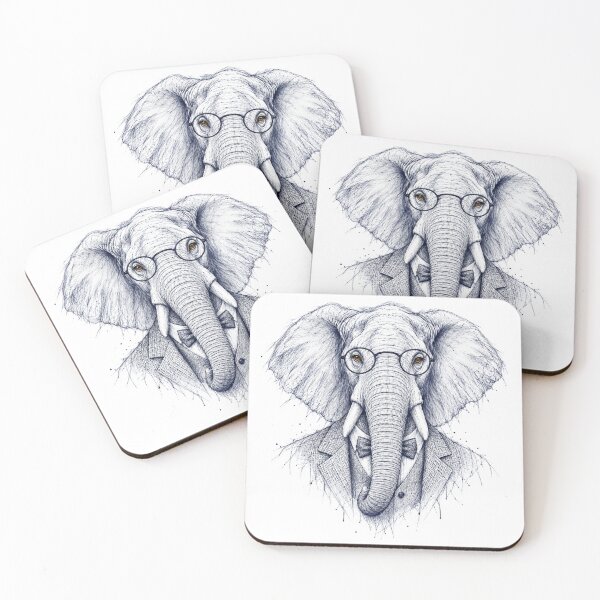 Item preview, Gentleman Elephant – Tweed Suit and Bow Tie Animal Sketch designed and sold by Paper-Pickle.