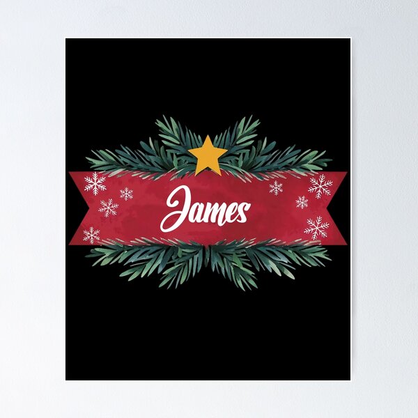 Item preview, James Personalized Custom Christmas Name - Cool & Funny Design for Men and Boys designed and sold by Watsonarts.