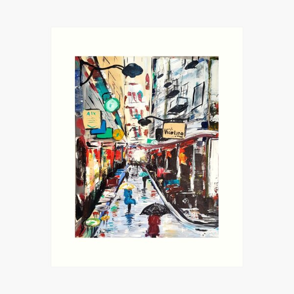 Item preview, Melbourne laneway designed and sold by Art-by-elda.