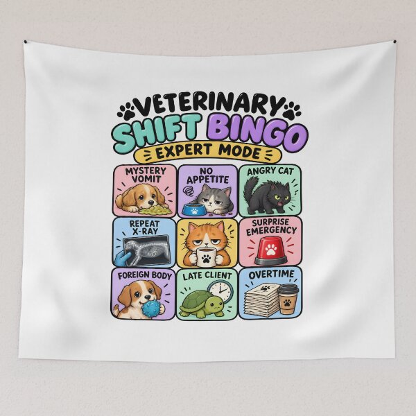 Item preview, Veterinary Shift Bingo Expert Mode Funny Vet Clinic Humor designed and sold by Bettybee00.