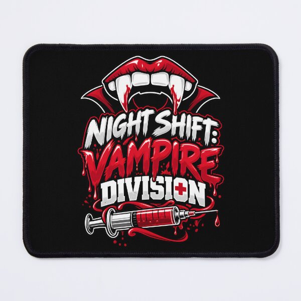 Item preview, Night Shift Vampire Division Funny Nurse Typography designed and sold by LoafLogic.