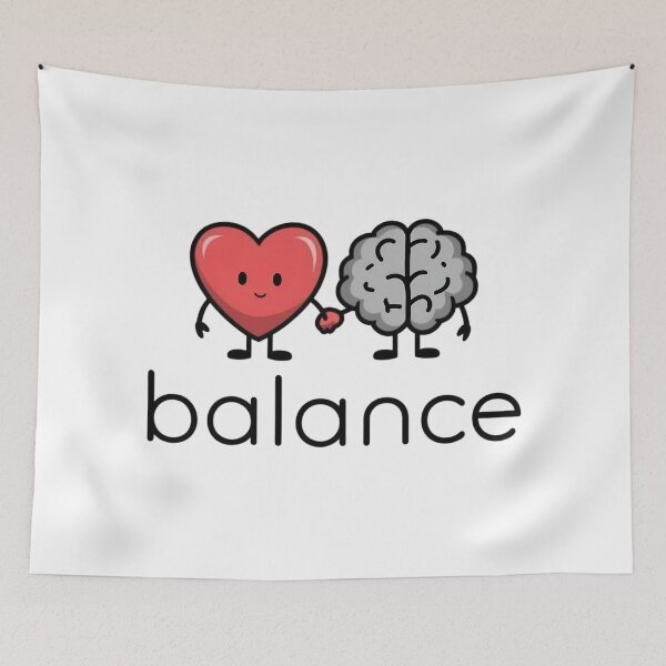 Item preview, Heart and Brain Balance – Cute Mental Health and Emotional Wellness Design designed and sold by Kruti Collection.