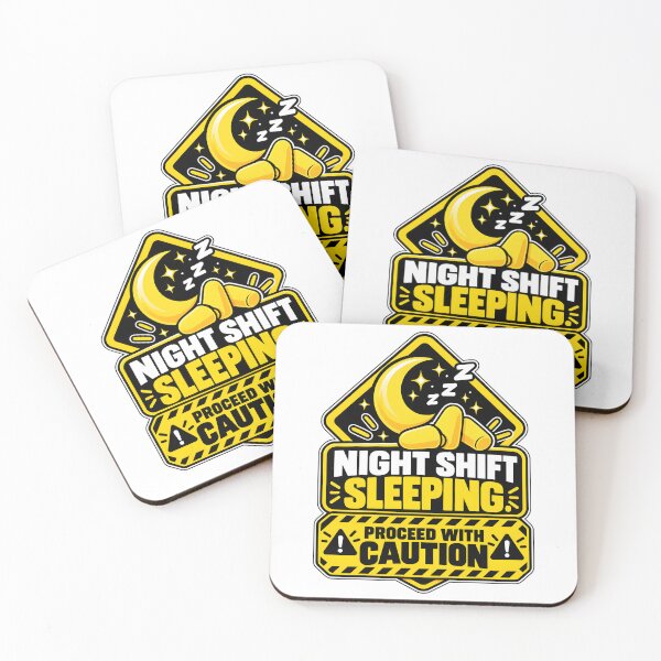 Item preview, Night Shift Sleeping Proceed With Caution Typography designed and sold by Win Hardy.