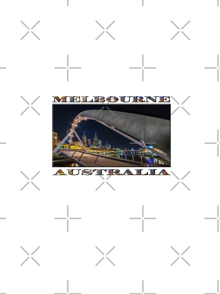 Southgate Bridge At Night (wide poster edition on white) by RayW