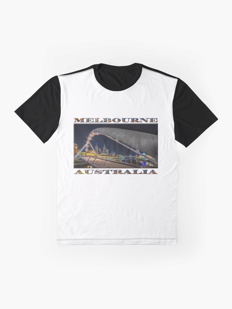 Alternate view of Southgate Bridge At Night (wide poster edition on white) Graphic T-Shirt