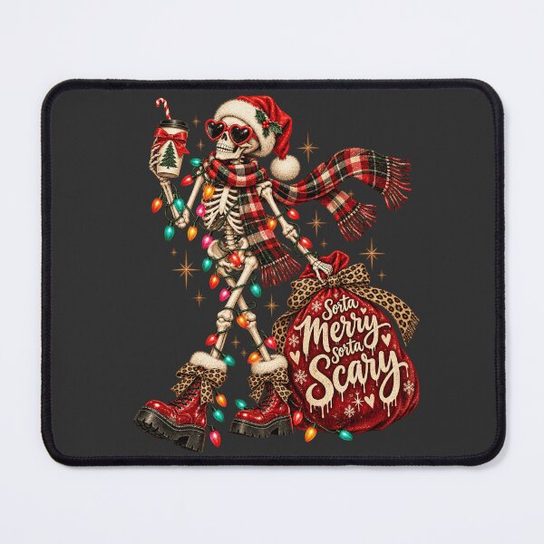 Item preview, Christmas Skeleton Vintage Leopard Bow Spooky Holiday Lights Art designed and sold by AmiGraph.