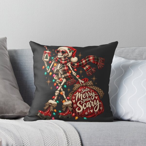 Item preview, Christmas Skeleton Vintage Leopard Bow Spooky Holiday Lights Art designed and sold by AmiGraph.