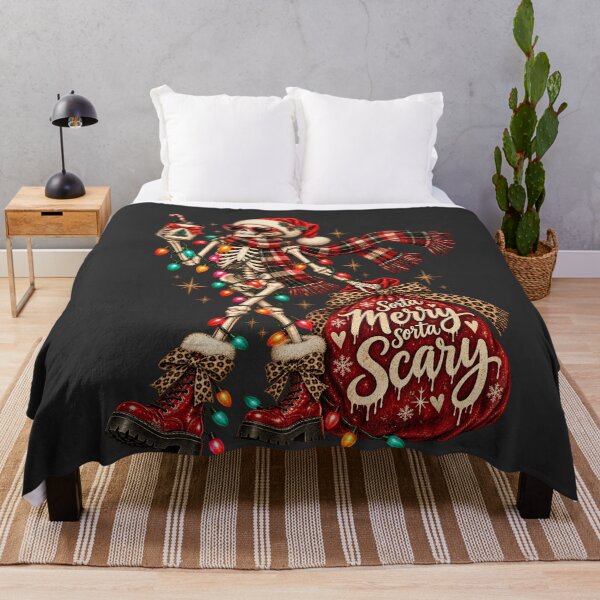 Item preview, Christmas Skeleton Vintage Leopard Bow Spooky Holiday Lights Art designed and sold by AmiGraph.