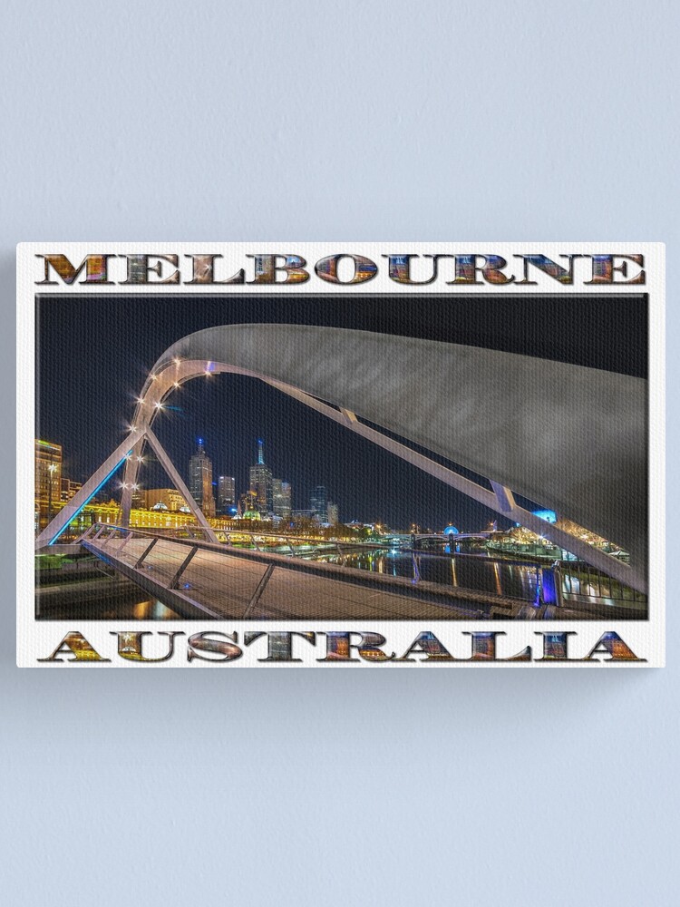 Alternate view of Southgate Bridge At Night (wide poster edition on white) Canvas Print