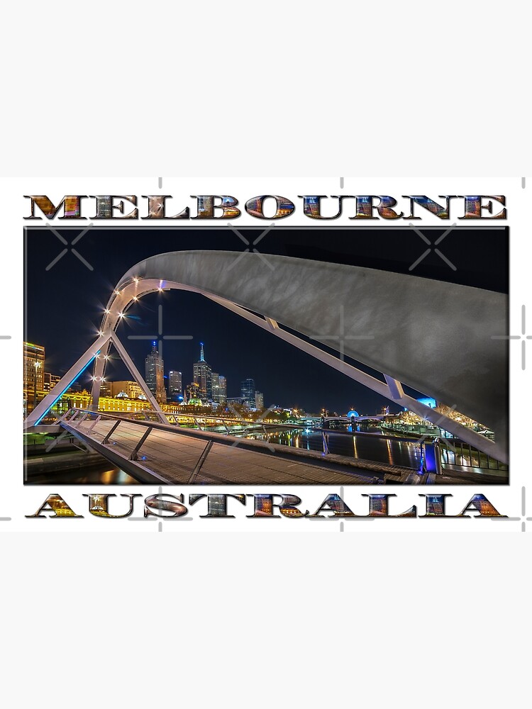 Southgate Bridge At Night (wide poster edition on white) by RayW