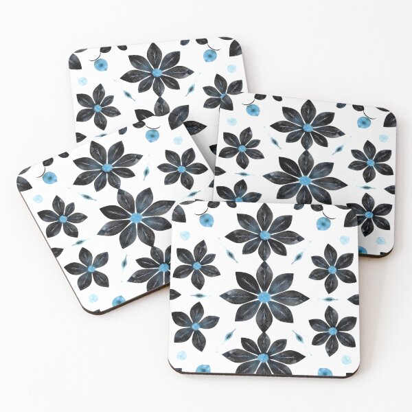 Item preview, Blue and Black Floral  designed and sold by GraphicsClub.